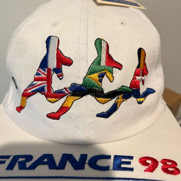 New Vintage French France 98 World Cup Snapback Hat Cap FIFA Embroidered Soccer - Picture 2 of 11